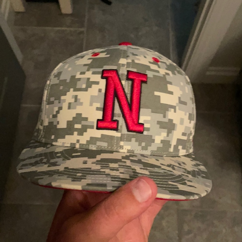 Nebraska Adidas Camo fitted Hat. Size 7 7/8